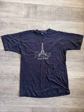 Paris Eiffel Graphic Tee - Navy